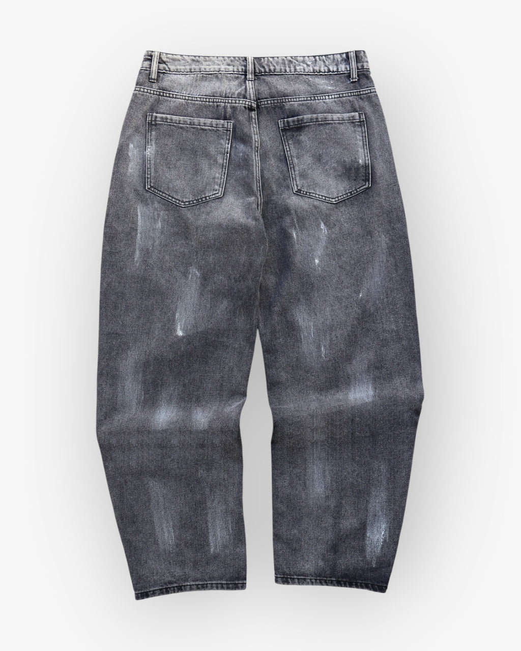 Light Grey Paint Striped Denim