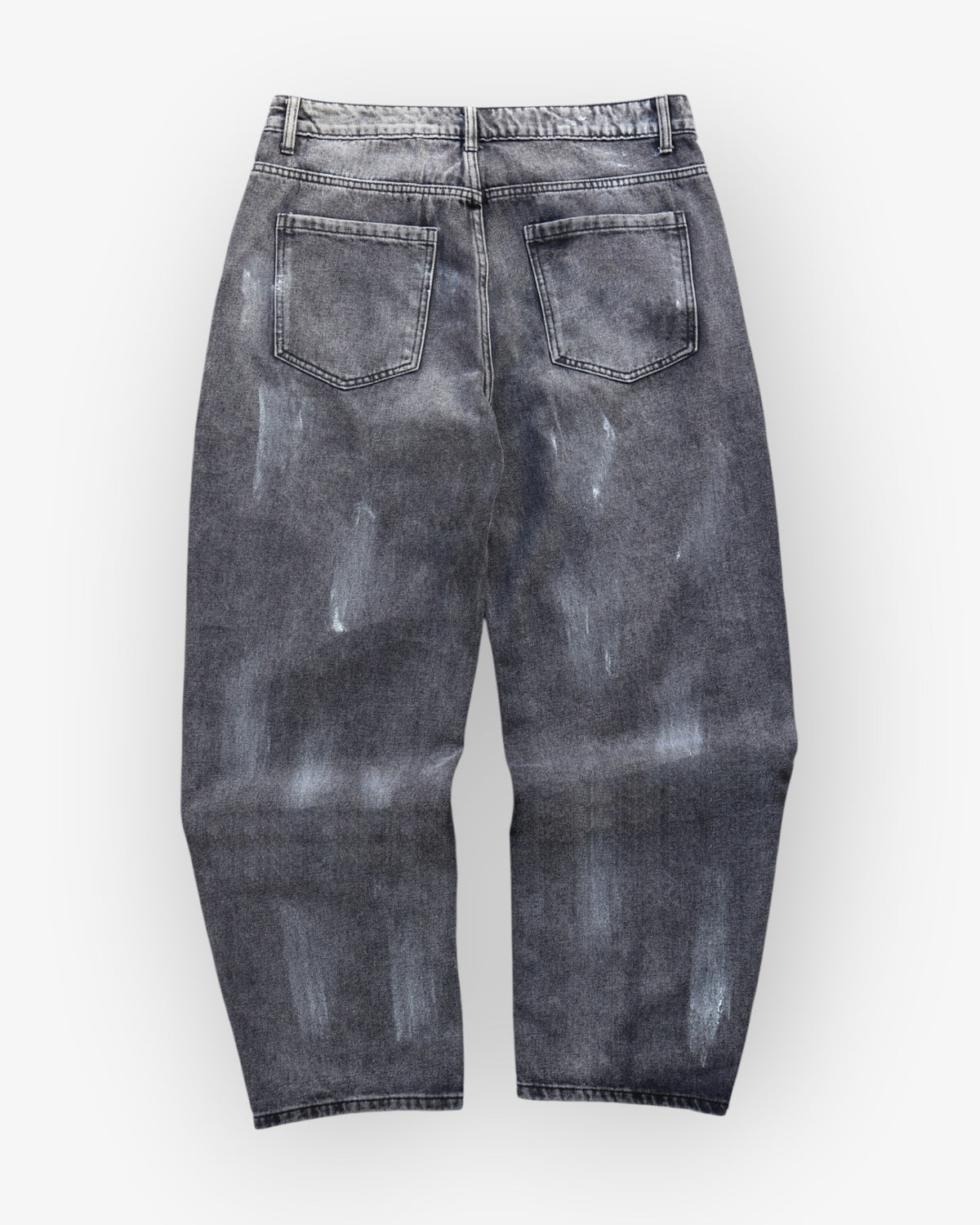 Light Grey Paint Striped Denim