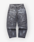 Light Grey Paint Striped Denim