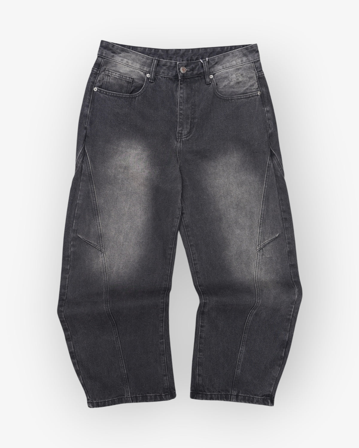 Dark Grat Washed Stitch Denim