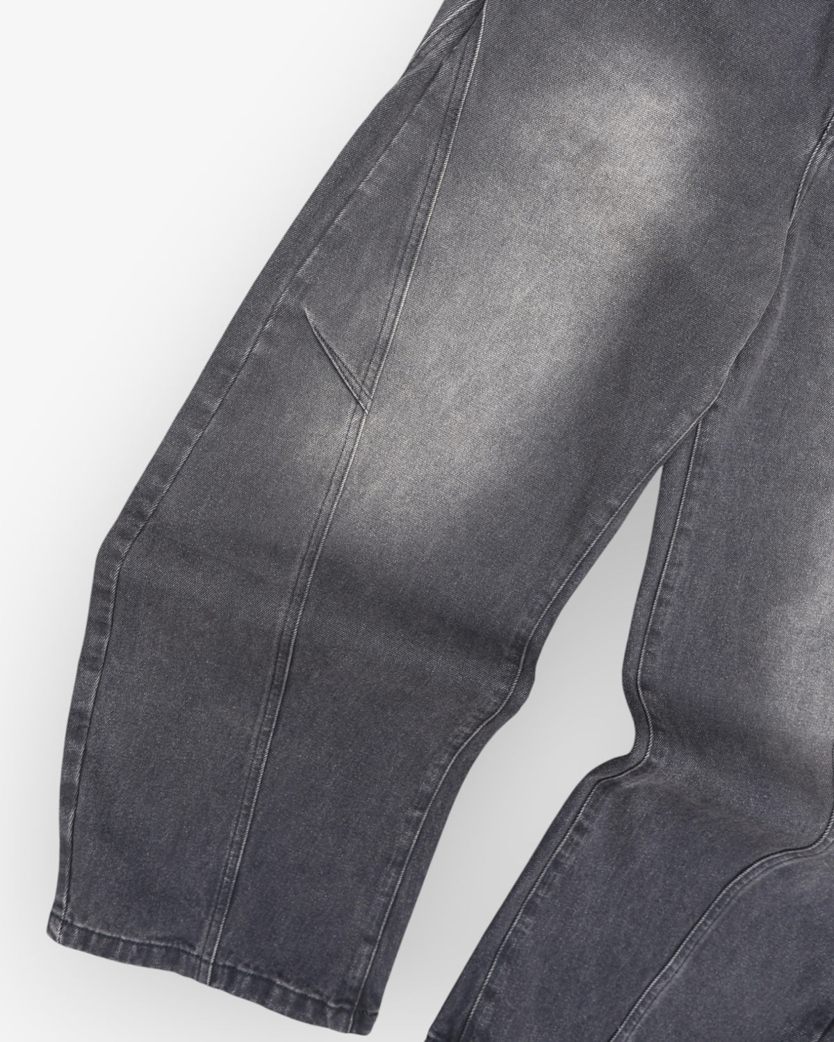 Dark Grat Washed Stitch Denim