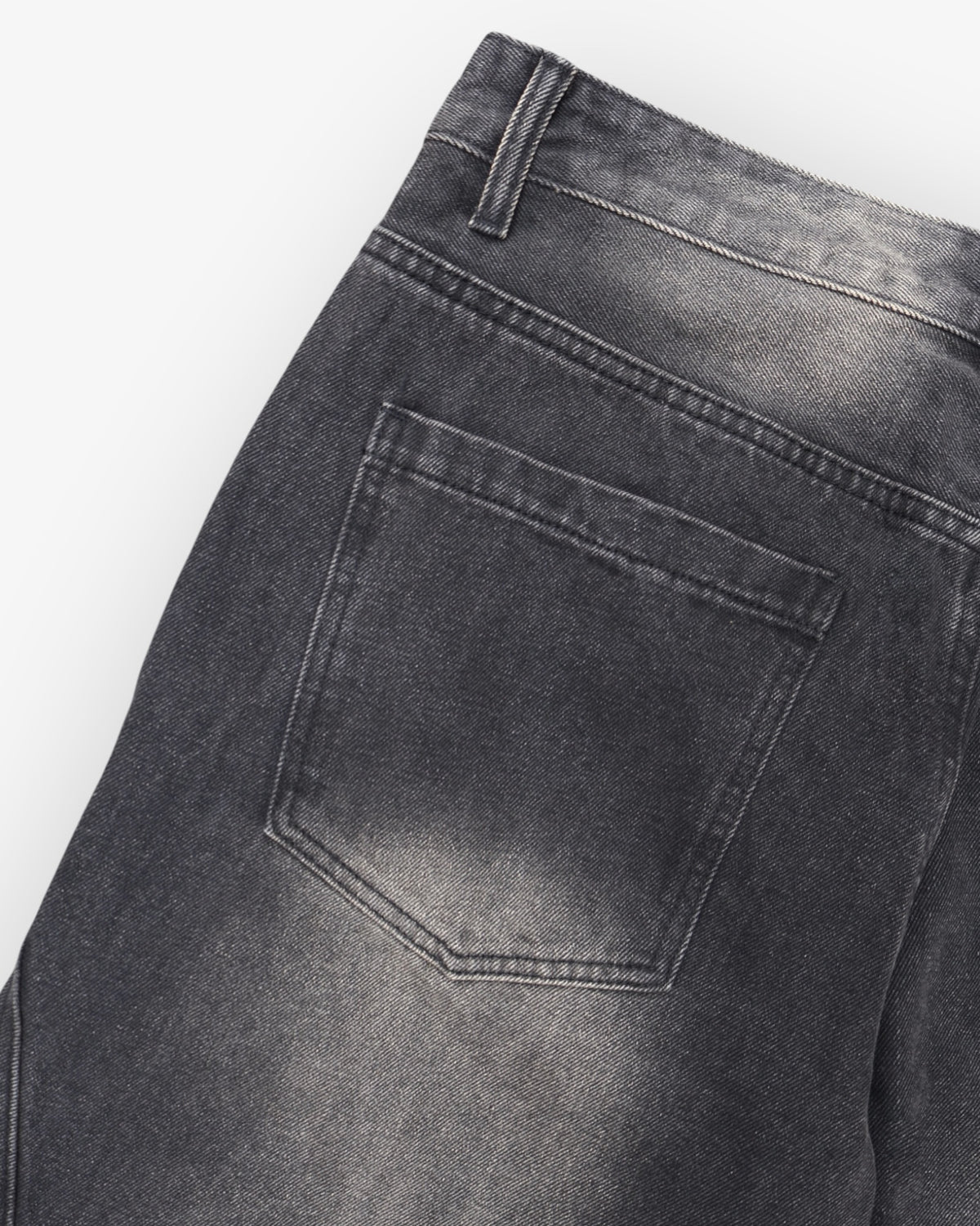 Dark Grat Washed Stitch Denim