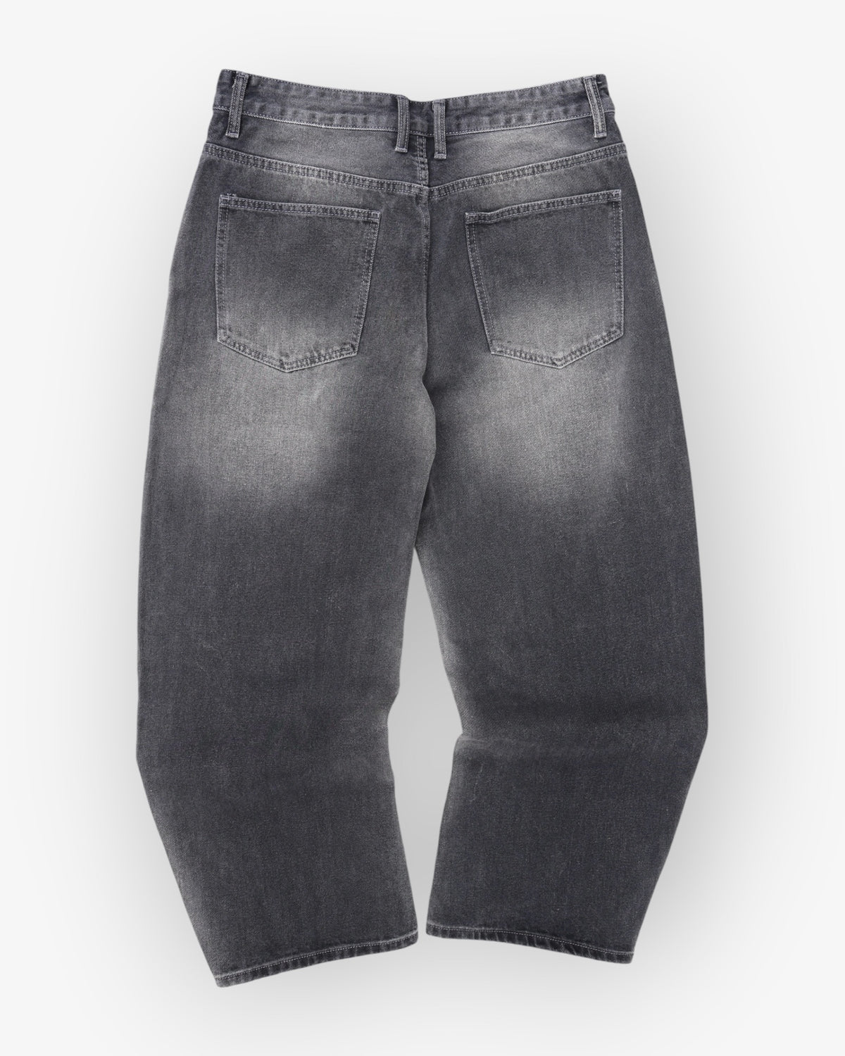 Grey/White Vintage Wash Baggy Denim