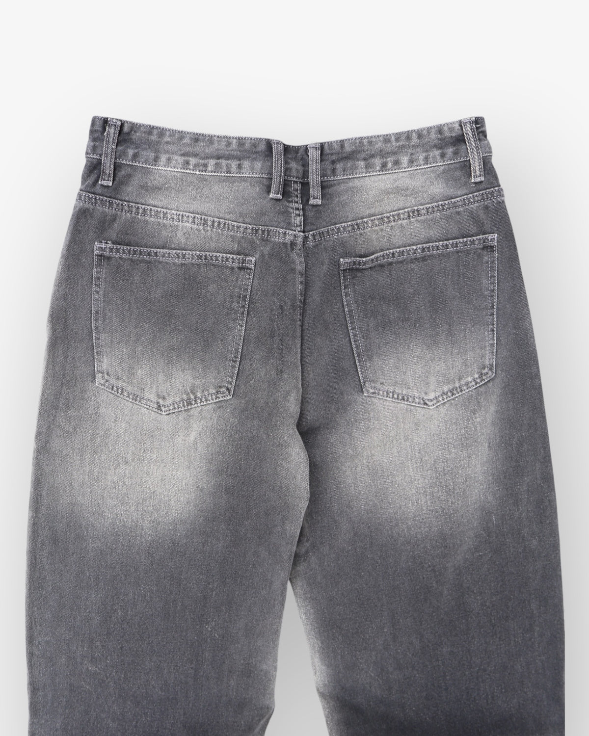 Grey/White Vintage Wash Baggy Denim