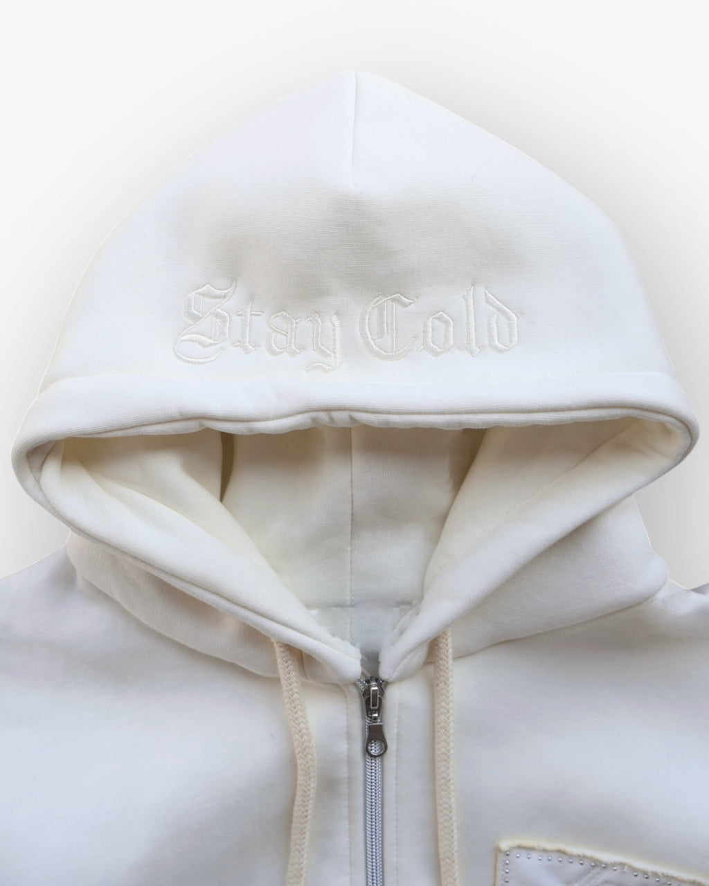 Cream Zip Up Hoodie