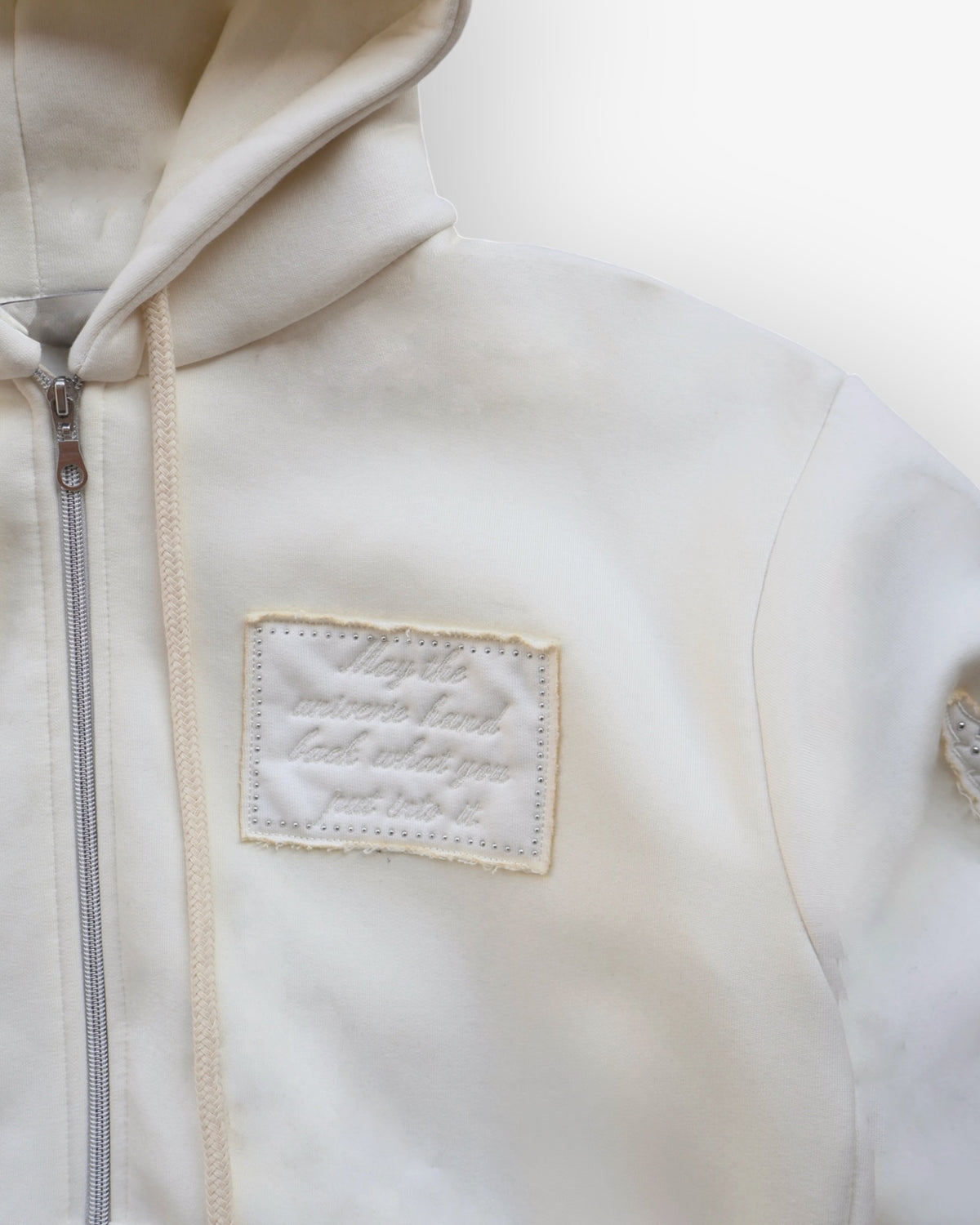 Cream Zip Up Hoodie
