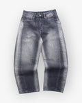 Grey/White Vintage Wash Baggy Denim