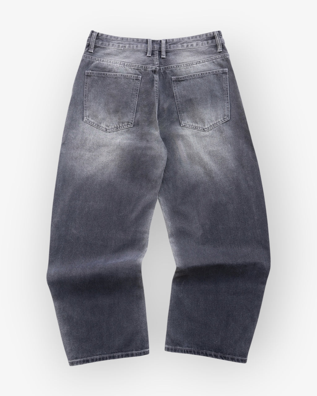 Grey/White Vintage Wash Baggy Denim