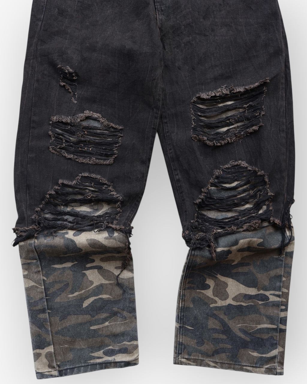 Camo Layered Baggy Denim
