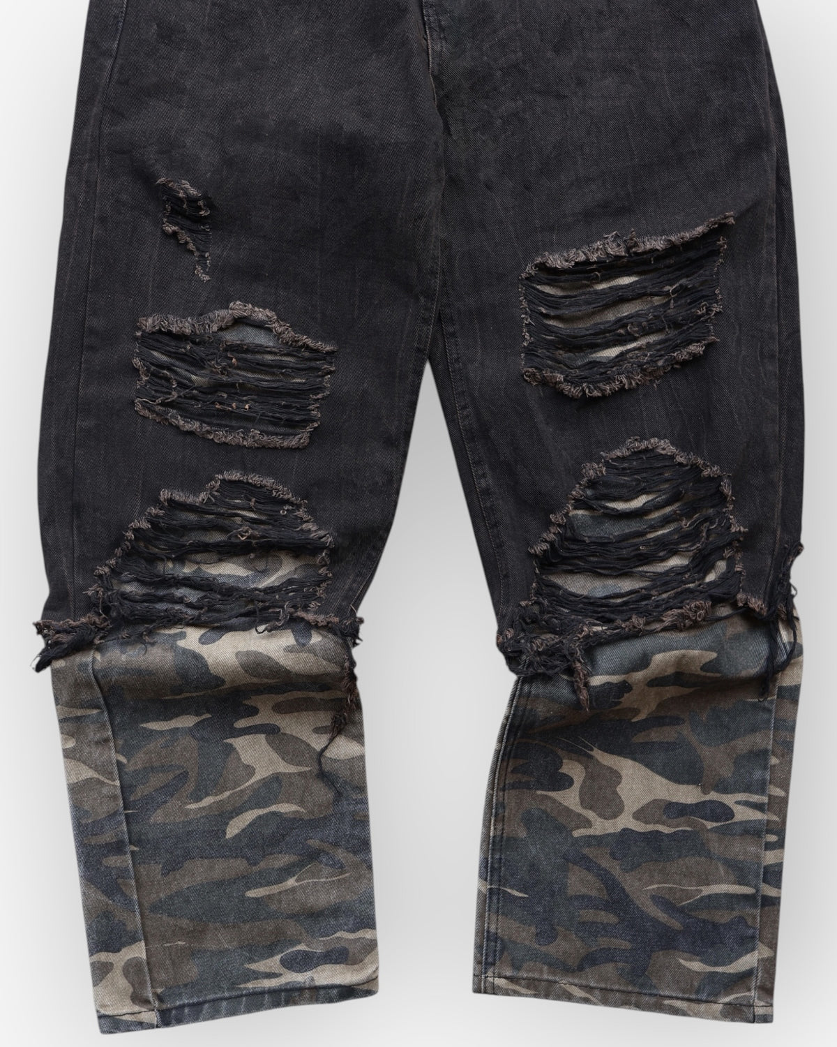 Camo Layered Baggy Denim