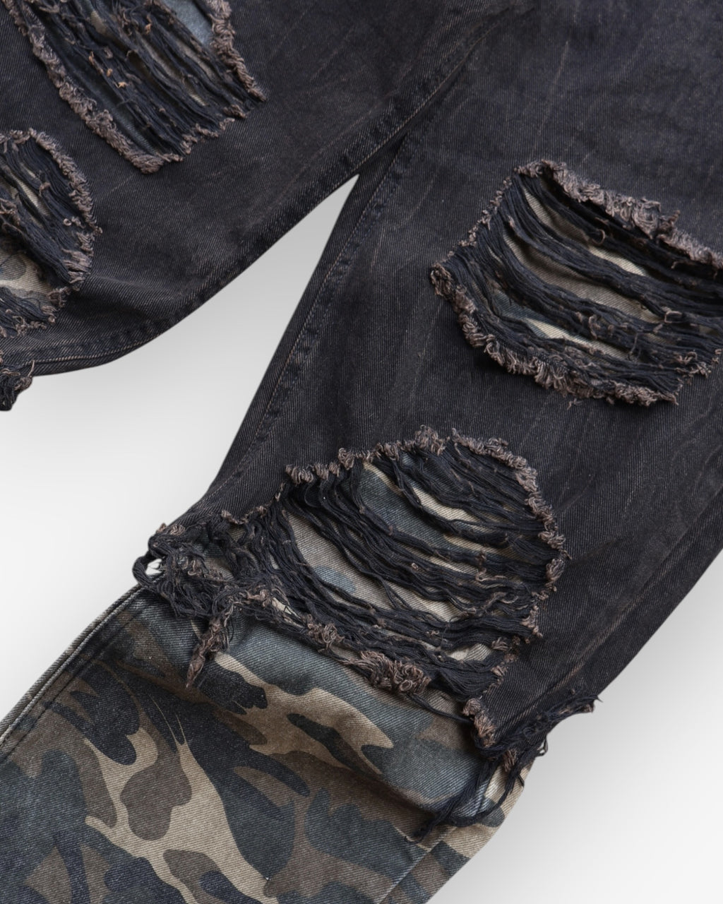 Camo Layered Baggy Denim