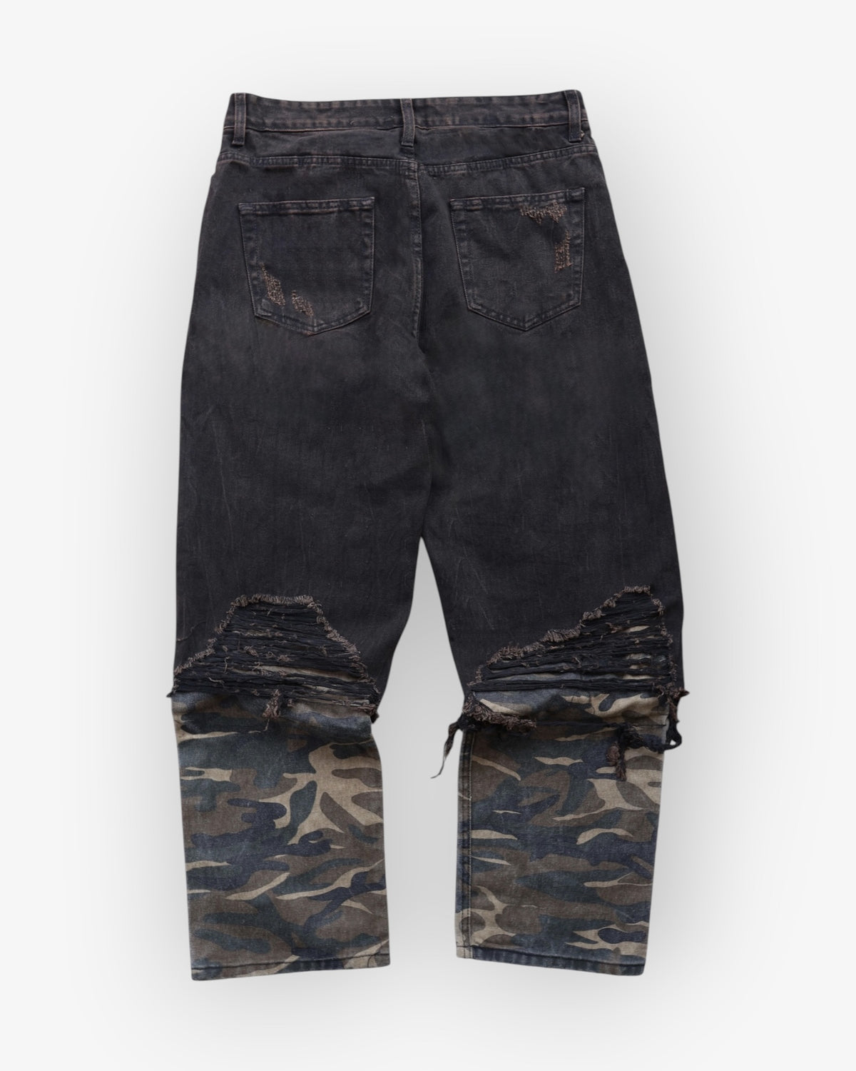 Camo Layered Baggy Denim