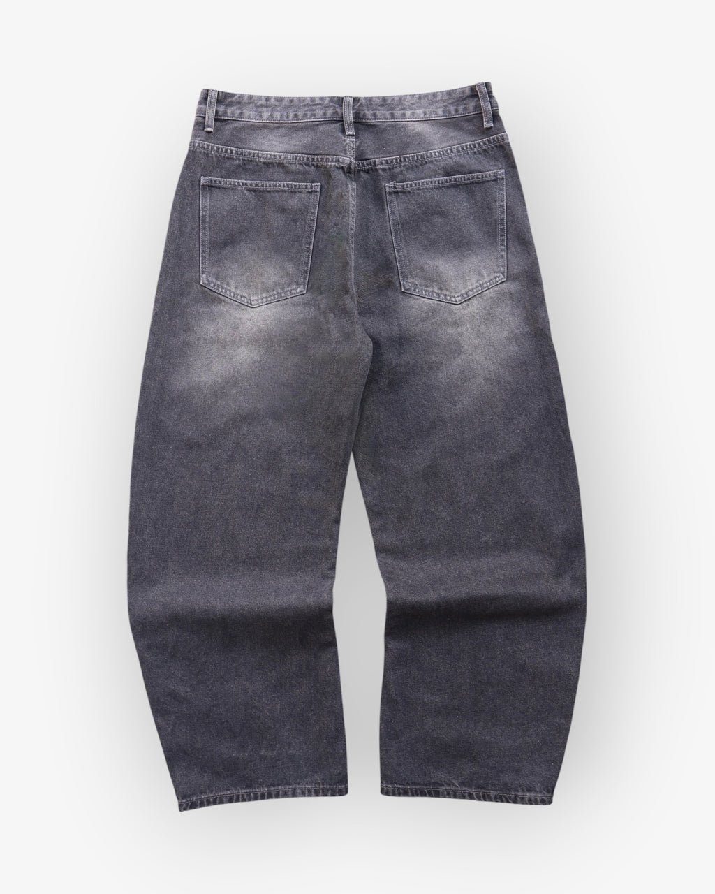 Dark Grey Washed Baggy Denim