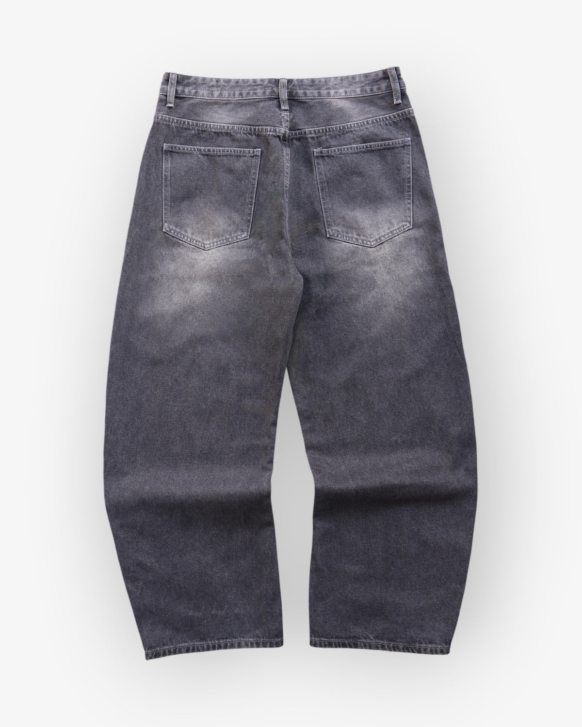 Dark Grey Washed Baggy Denim