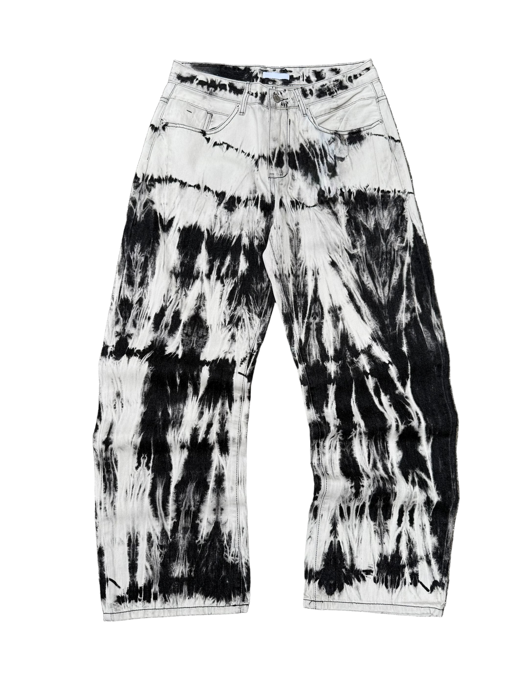 BlackWhite Wide Leg Denim