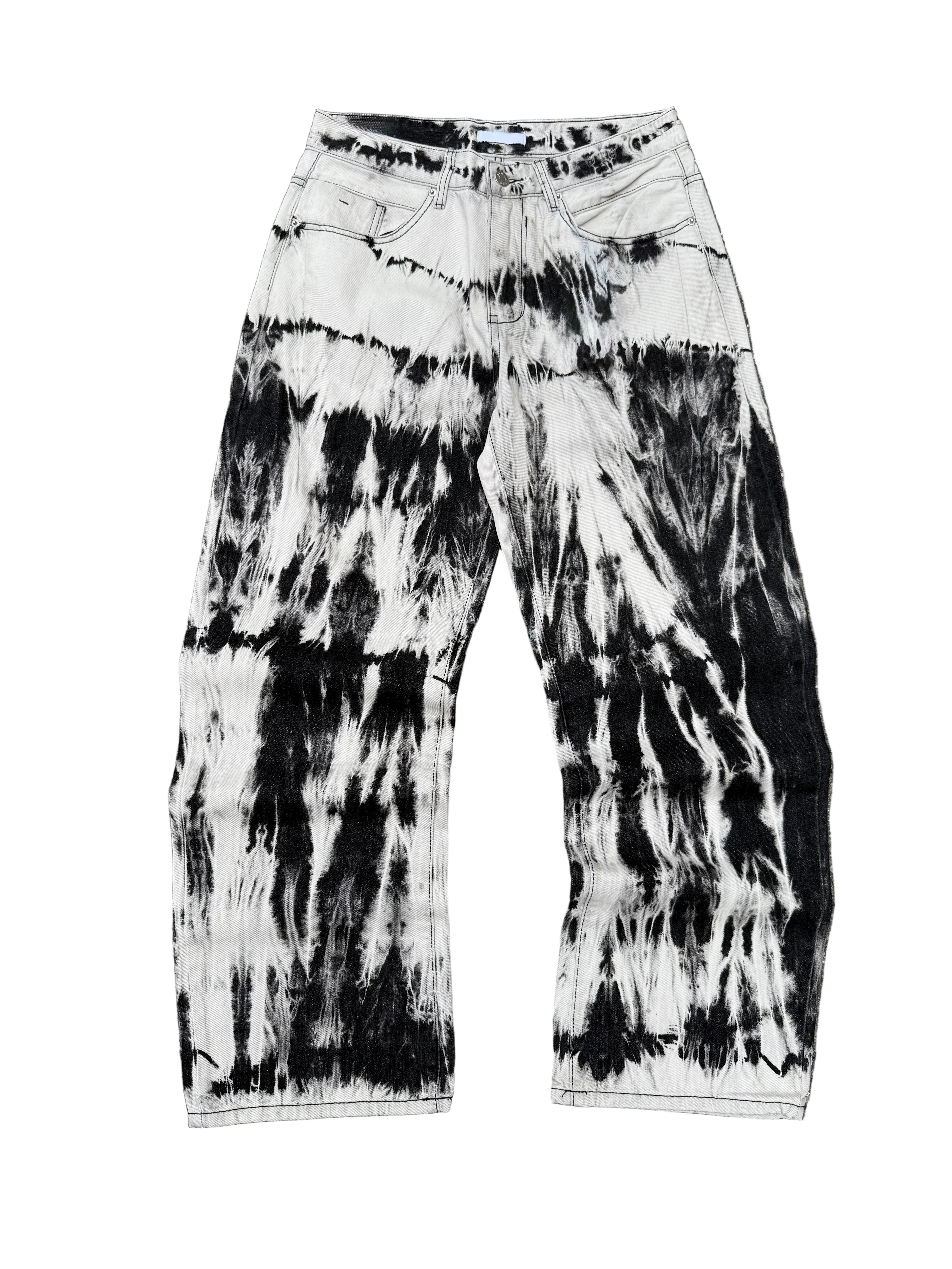 BlackWhite Wide Leg Denim