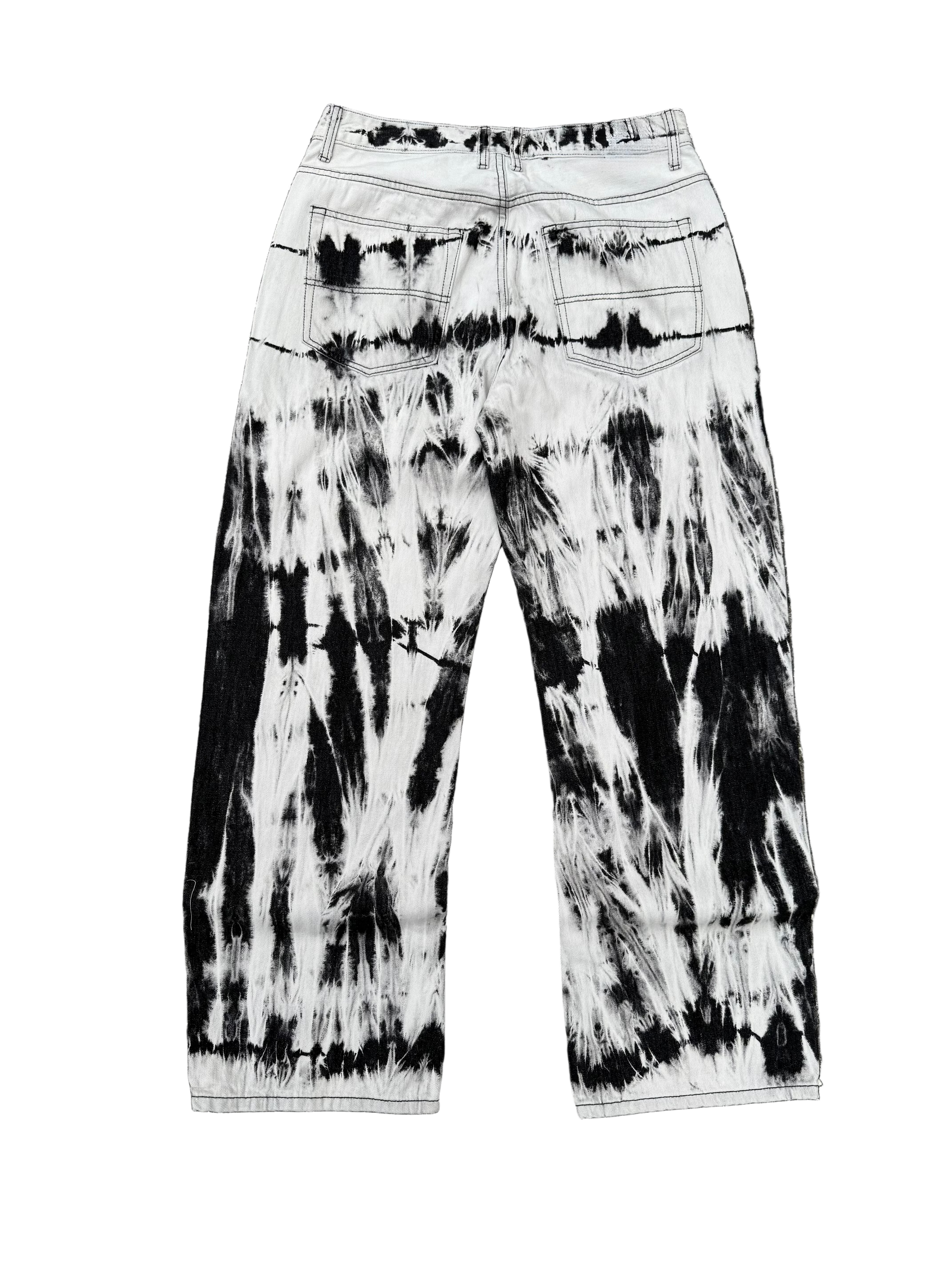 BlackWhite Wide Leg Denim
