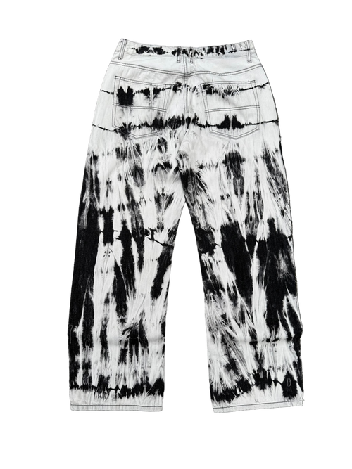 BlackWhite Wide Leg Denim