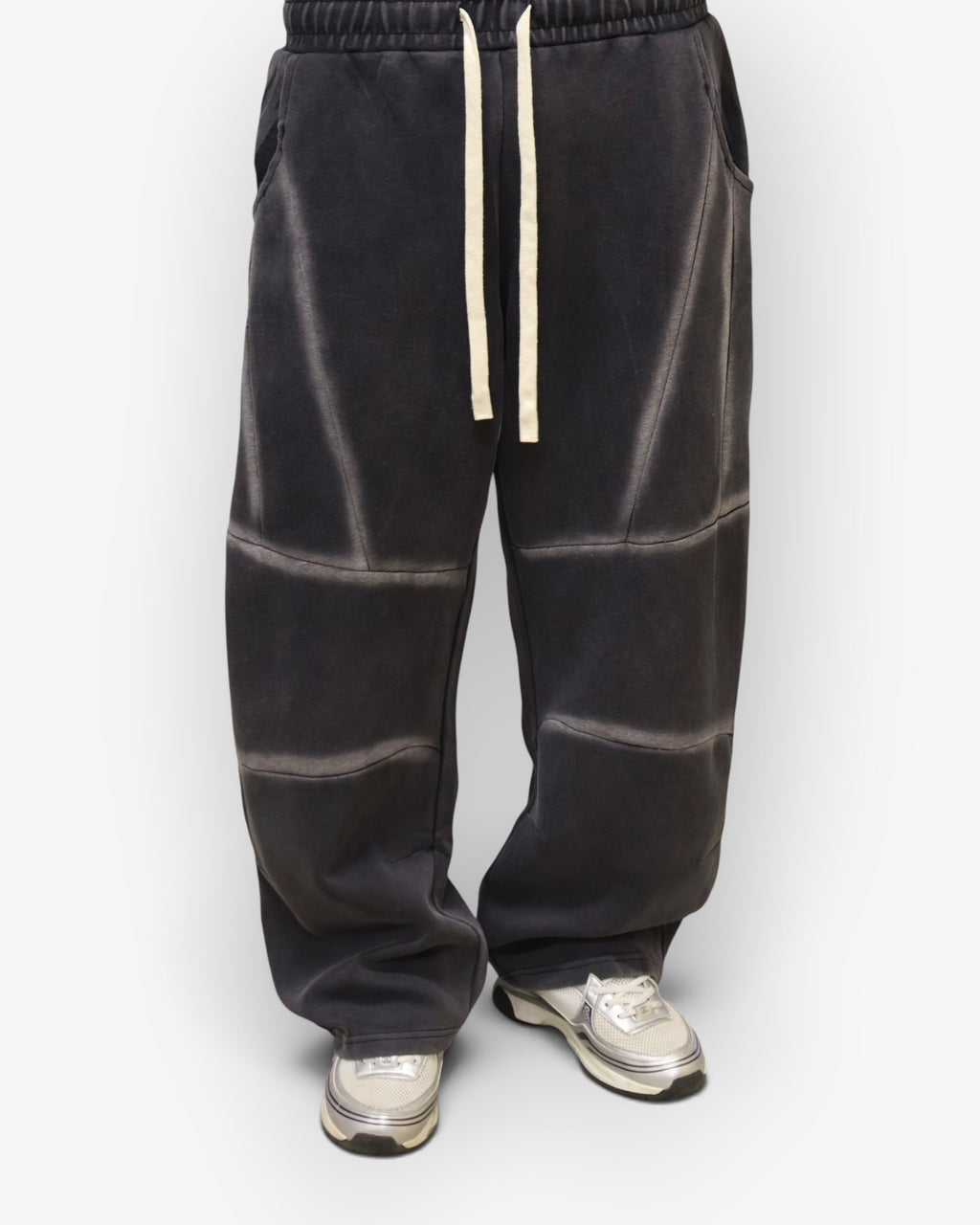 Washed Striped Baggy Sweatpants