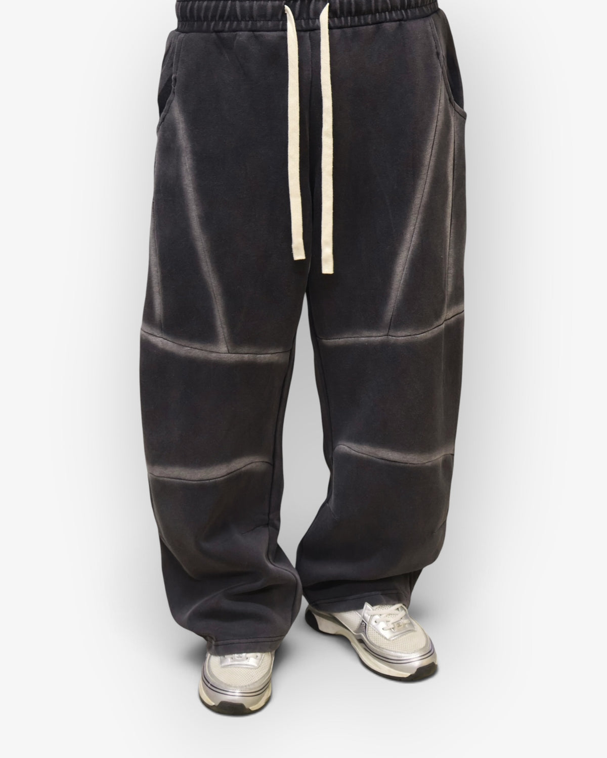 Washed Striped Baggy Sweatpants