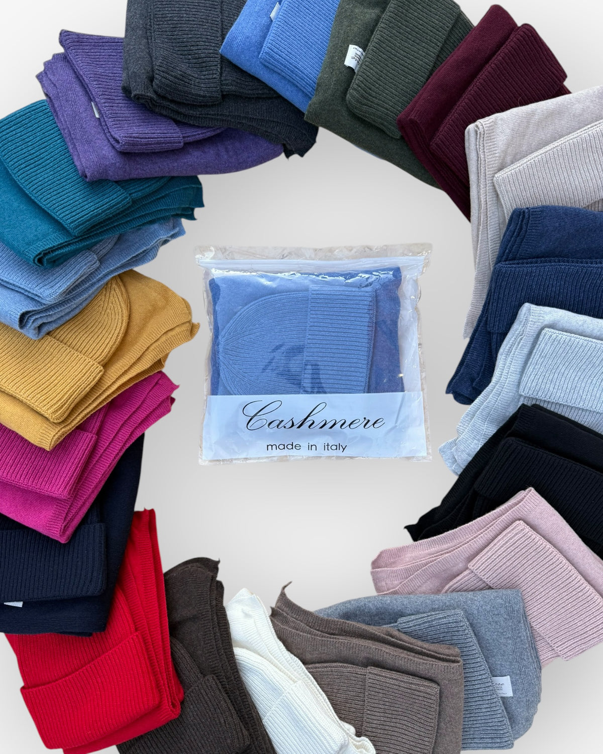 Set Berretto/Sciarpa Misto Cashmere