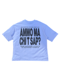 T-Shirt BoxyFit Scritta Retro “AMMO MA CHI T SAP?” argentata brillantinata