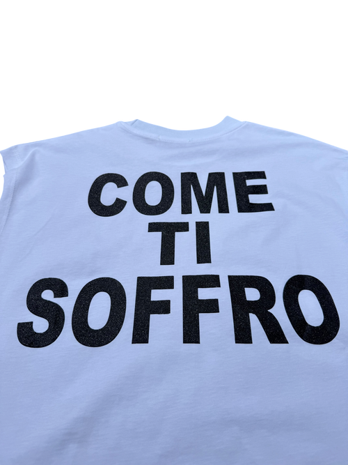 Canotta Boxyfit Scritta Retro "Come Ti Soffro" Neroa Brillantinata