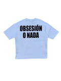 T-Shirt BoxyFit Scritta Retro "OBSESIÓN O NADA" Nera Serigrafica