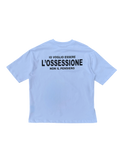 T-Shirt BoxyFit Scritta Retro " IO VOGLIO ESSERE L'OSSESSIONE NON IL PENSIERO" Nera Brillantinata