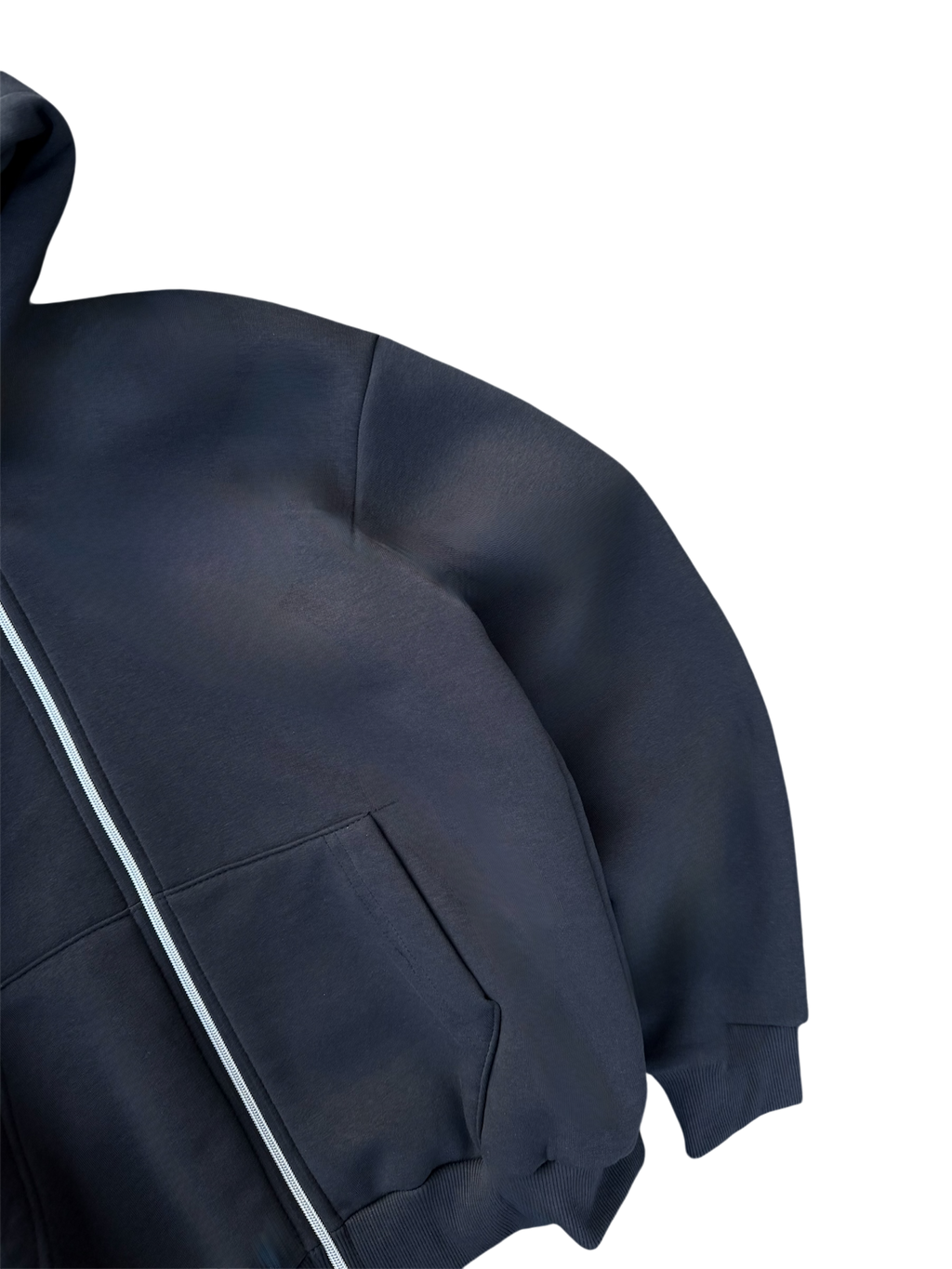 Felpa Zip Grigio Scuro Boxy Fit
