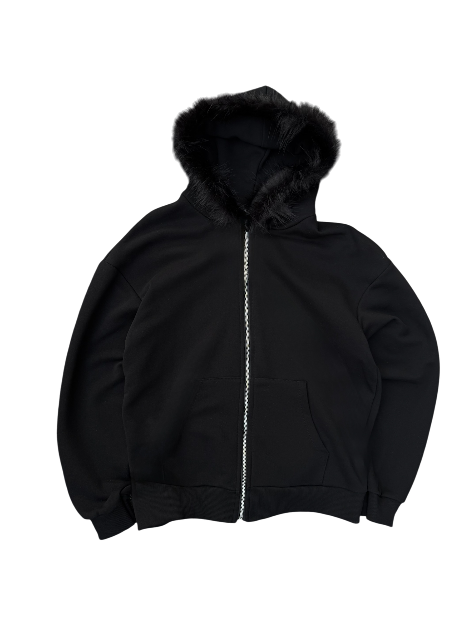 Felpa Zip Cappuccio Pelliccia