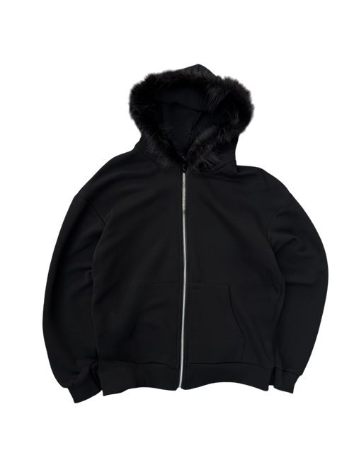 Felpa Zip Cappuccio Pelliccia