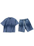 Set T-shirt/Shorts Baggy Washed Grigio