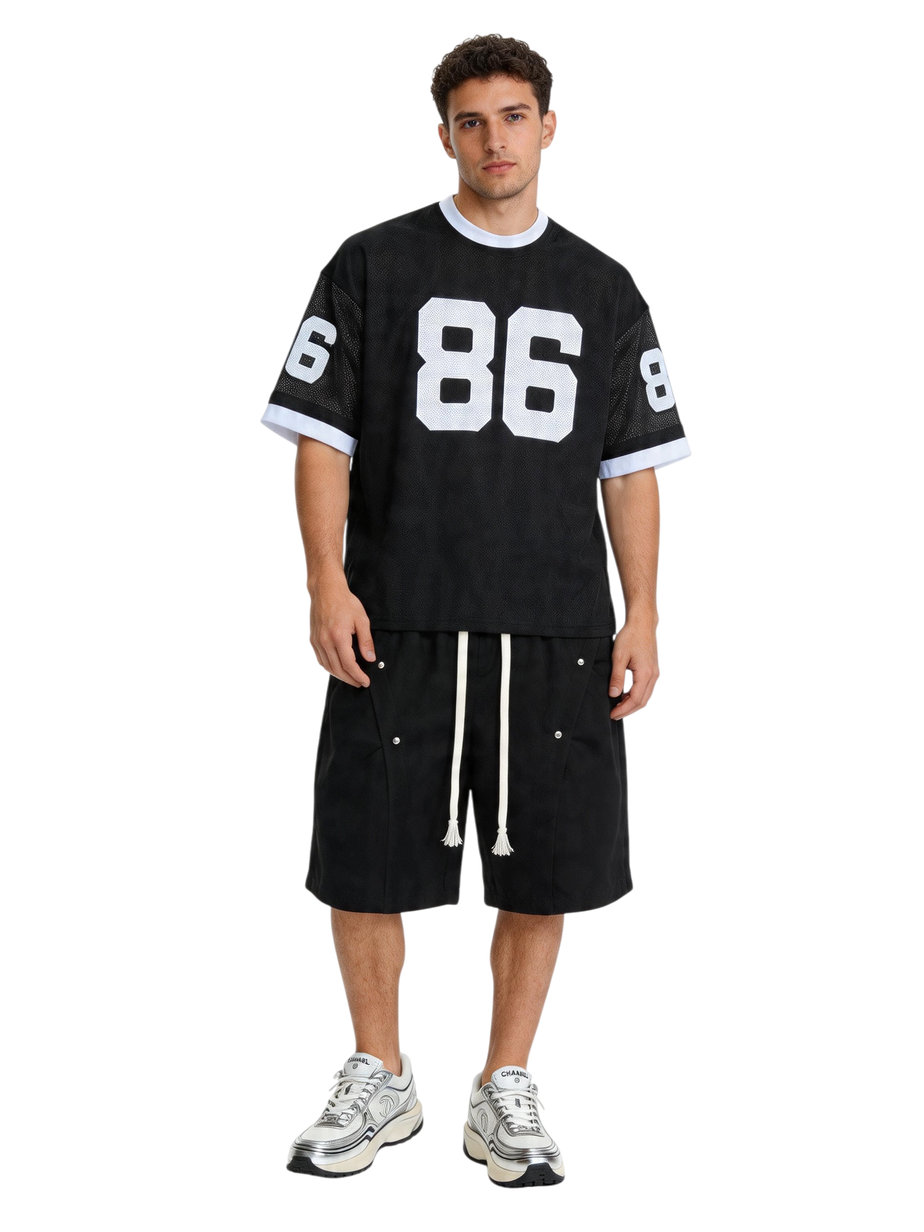 Pantaloncino Baggy Bottoni Nero