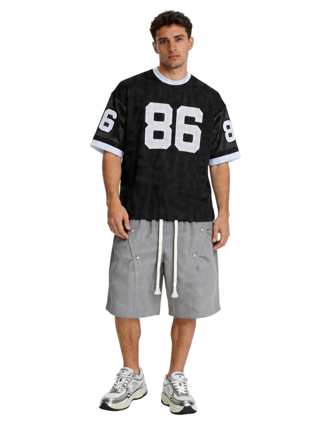 Pantaloncino Baggy Bottoni Grigio