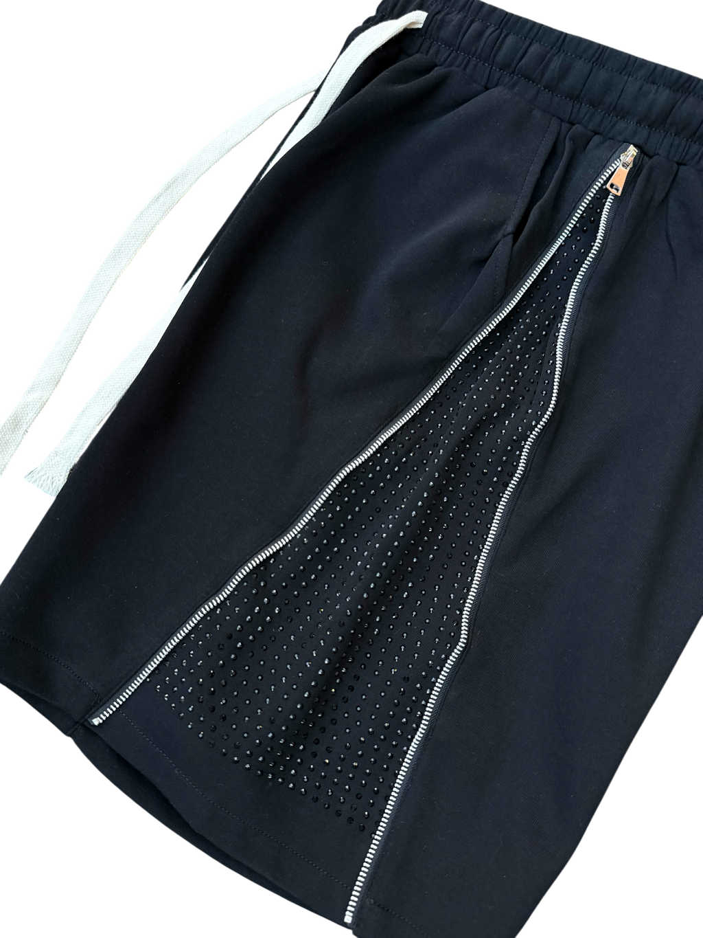 Pantaloncino Baggy Zip Brillantini Nero