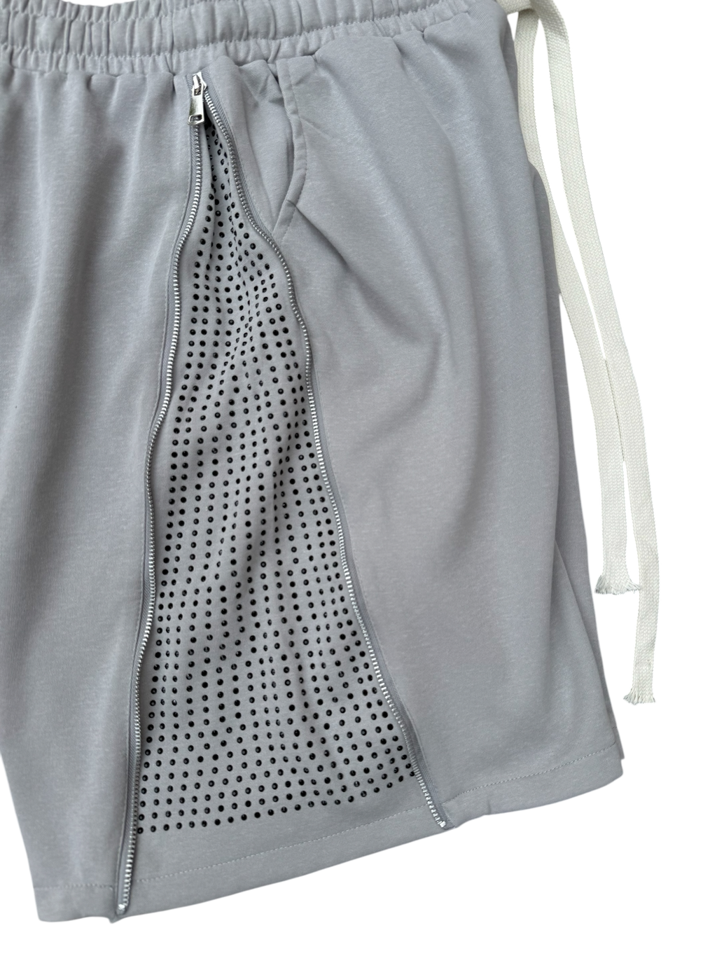 Pantaloncino Baggy Zip Brillantini Grigio