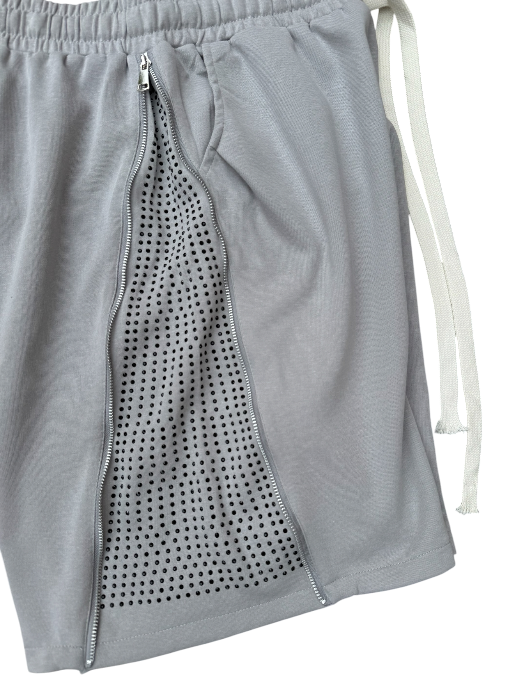 Pantaloncino Baggy Zip Brillantini Grigio