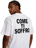 T-Shirt BoxyFit Scritta Retro "Come Ti Soffro" Nera Brillantinata