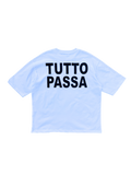 T-Shirt BoxyFit Scritta Retro "TUTTO PASSA" Nera Brillantinata